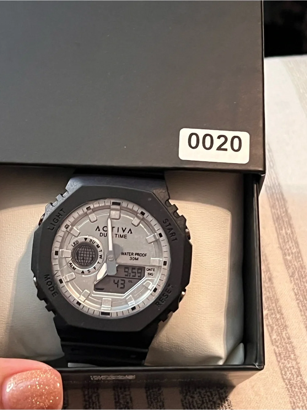 Activa by Invicta Dual Time Digital-Analog Watch - Black and Silver